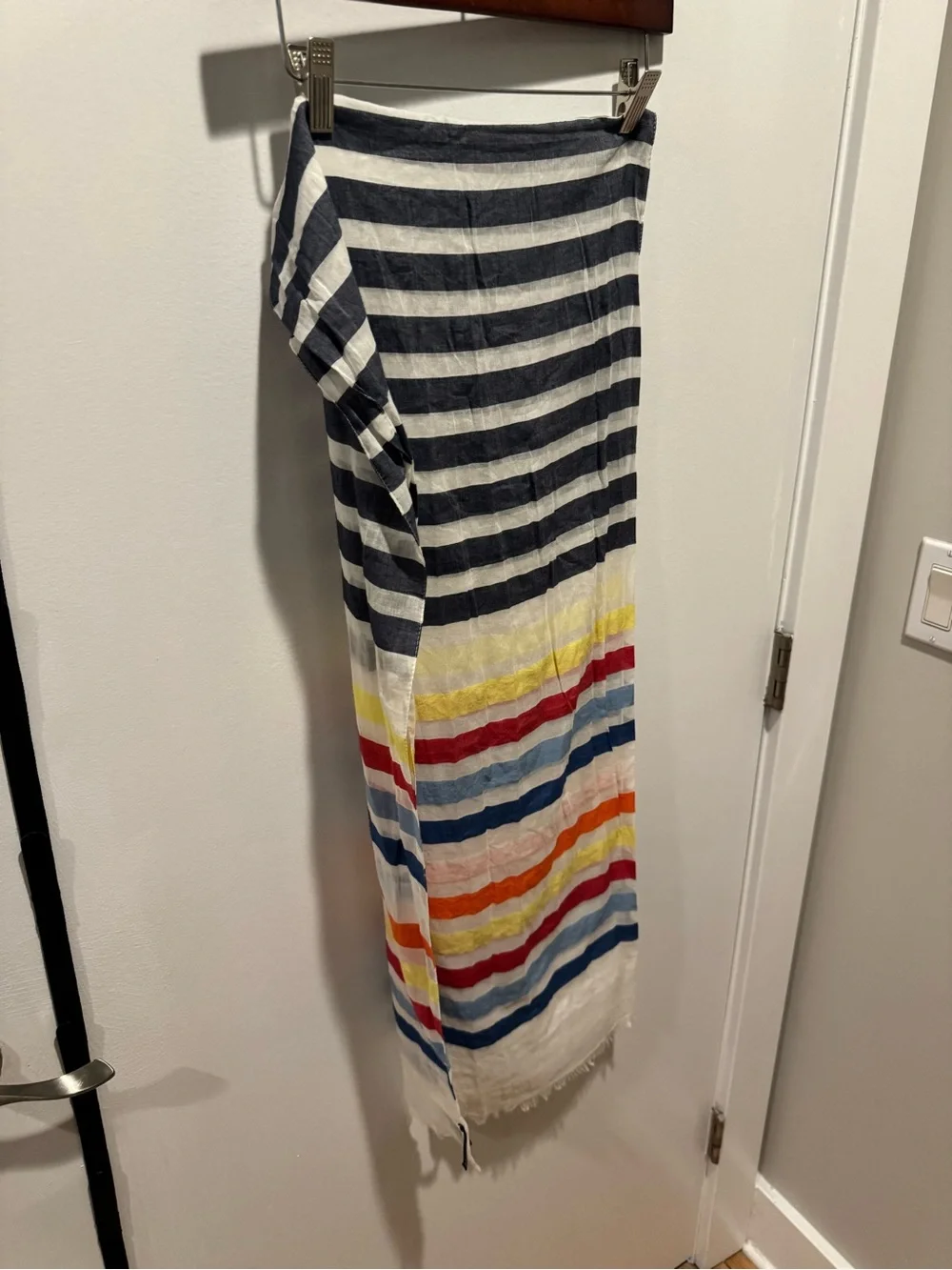 Oversized Paul Smith Blue and Cream Striped Lightweight Summer Scarf